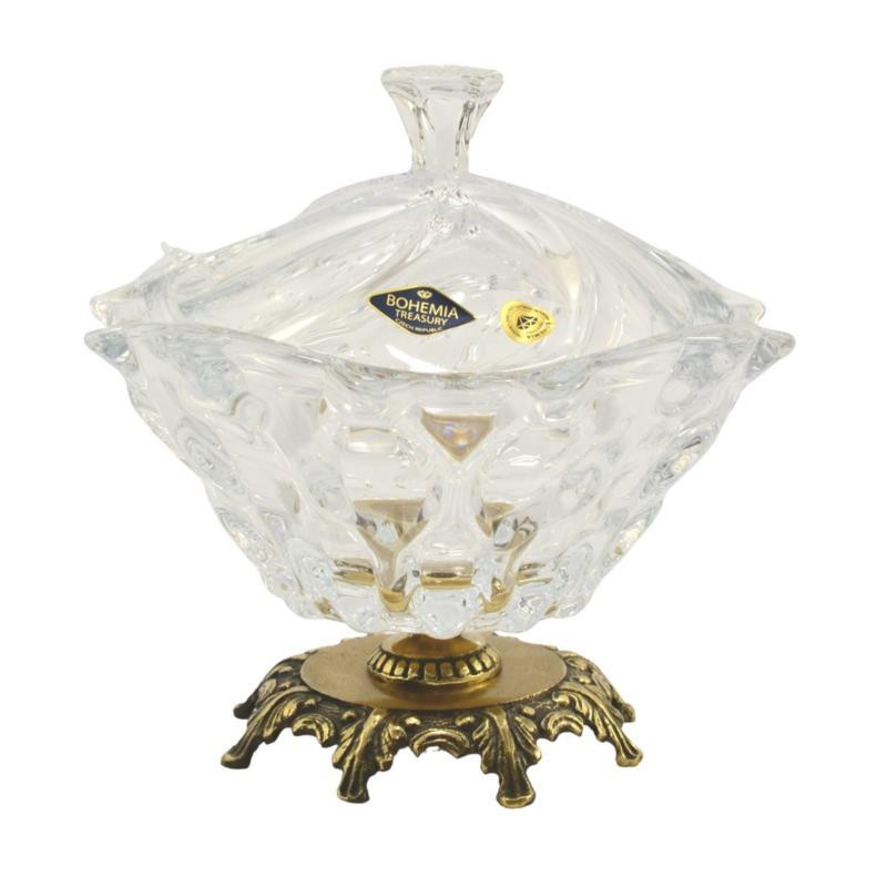 Bomboniera kryształ +mosiądz 18cm BSA/BO